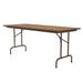 Correll CF3096M 06 96" Rectangular Folding Table w/ Medium Oak Melamine Top, 29"H, Brown