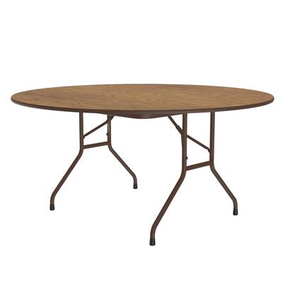 Correll CF60PX06 60" Round Folding Table w/ Medium Oak Top, 29"H, Brown