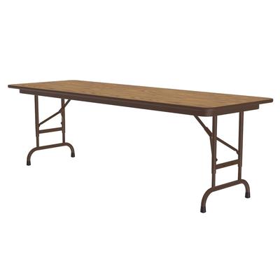 Correll CFA2472M 06 72" Rectangular Folding Table w/ Medium Oak Melamine Top, 32"H, Brown