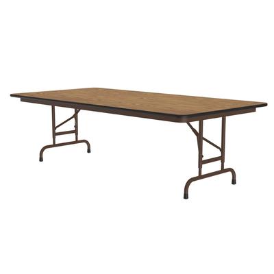 Correll CFA3672M-06 72" Rectangular Folding Table w/ Medium Oak Melamine Top, 32"H, Brown