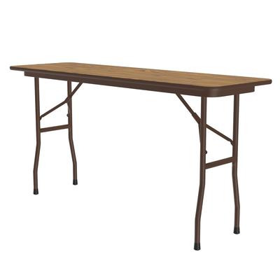 Correll PC1872P 06 72" Rectangular Folding Table w/ Medium Oak Plywood Top, 29"H, Brown