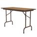 Correll PC2448P 06 48" Rectangular Folding Table w/ Medium Oak Plywood Top, 29"H, Brown