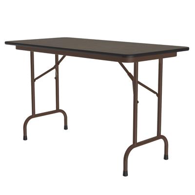 Correll PC2460P 01 60" Rectangular Folding Table w/ Walnut Plywood Top, 29"H, Black