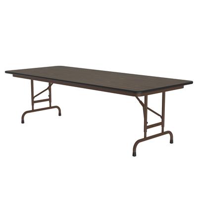 Correll PCA3072P 01 72" Rectangular Folding Table w/ Walnut Plywood Top, 32"H, Black