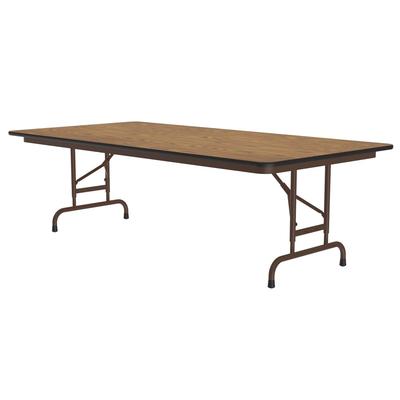 Correll PCA3672P 06 72" Rectangular Folding Table w/ Medium Oak Plywood Top, 32"H, Brown