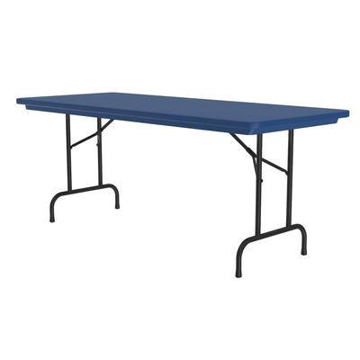 Correll R3072-27 72" R-Series Rectangular Folding Table w/ Blue Plastic Top, 29"H