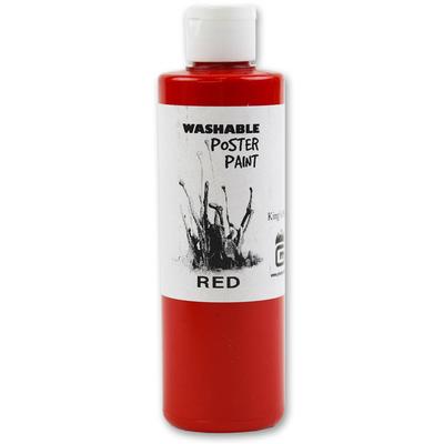 Gold Medal 7730 8 oz Red Washable Paint, 12 Bottles/Case