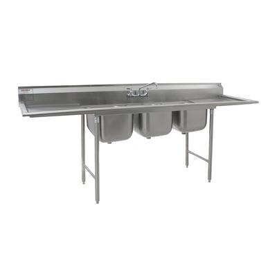 Eagle Group 414-18-3-24 108" 3 Compartment Sink w/ 18"L x 24"W Bowl, 13 1/2" Deep, Stainless Steel