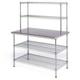 Eagle Group T3060EBW-2 60" 16 ga Work Table w/ Undershelves & 304 Series Stainless Flat Top, 30" x 60", Chrome and Stainless Steel