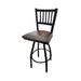 Oak Street SL2090-S-ESP Swivel Commercial Bar Stool w/ Metal Vertical Back & Espresso Vinyl Seat, Black