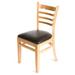 Oak Street WC101NT Dining Chair w/ Ladder Back & Black Vinyl Seat - Beechwood Frame, Natural Finish