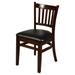 Oak Street WC102WA Dining Chair w/ Vertical Slat Back & Black Vinyl Seat - Beechwood Frame, Walnut Finish