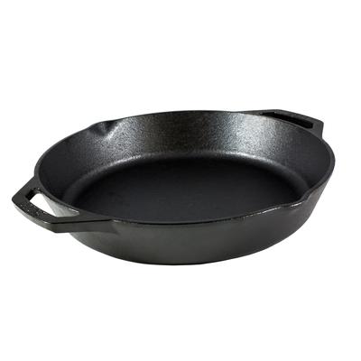 Lodge L10SKL 12 5/8" Round Seasoned Cast Iron Skillet w/ Handles, Dual Handles, Black