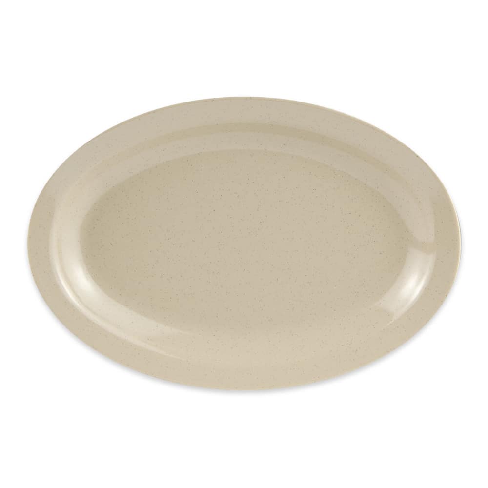 GET OP-610-S 10" x 6 3/4" Oval Supermel Platter - Melamine, Sandstone, Beige, 2 Dozen