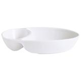 GET PA1101439712 16.9 oz Chip & Dip Dish w/ (2) Compartments - Porcelain, Bright White