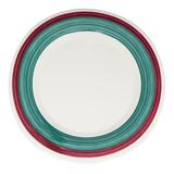 GET WP-10-PO 10 1/2" Round Melamine Dinner Plate, White, Wide Rim, Multi Colored