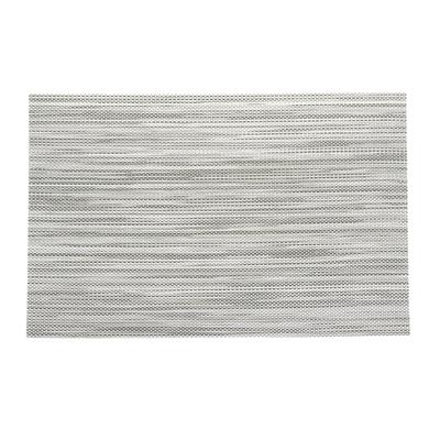 Risch GA-2016 Rectangular Woven Vinyl Placemat - 16" x 12", Smokey Quartz, Gray