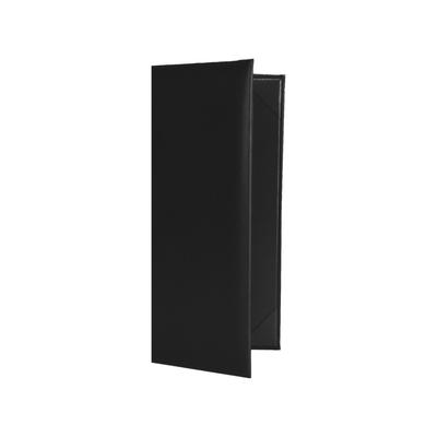 Risch OM-2V 4.25X11 Folding Menu Cover w/ (2) Panels - 4 1/4" x 11", Padded, Black