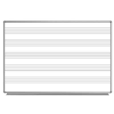 Luxor WB7248M 72" x 48" Wall-Mounted Music Whiteboard w/ Aluminum Frame