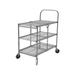 Luxor WSCC-3 3 Level Steel Utility Cart w/ 200 lb Capacity - Flat Ledges, Wire, 300 lb, Chrome