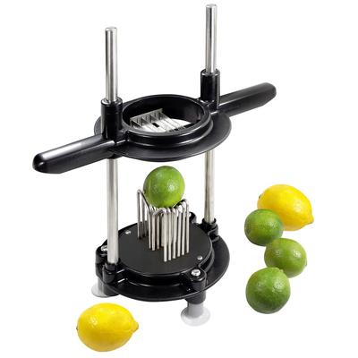 Louis Tellier CDX4 Manual Lemon Slicer w/ Serrated Stainless Steel Blades & Black Plastic Base