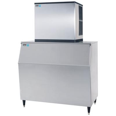 ITV Ice Makers SPIKAMS1000/S-1050 A2H (17402/19531) 970 lb Spika Full/Half Cube Commercial Ice Machine w/ Bin - 1048 lb Storage, Air Cooled, 208-230v, Stainless Steel