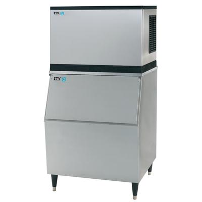 ITV Ice Makers SPIKAMS500/S-300 W1H (17205/19570) 480 lb Spika Full/Half Cube Commercial Ice Machine w/ Bin - 353 lb Storage, Water Cooled, 115v, Stainless Steel