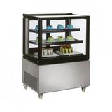 Omcan 39540 47 1/4" Full Service Bakery Display Case w/ Straight Glass - (3) Levels, 110v, Silver