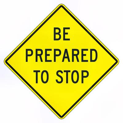 Accuform Signs FRW537DP 30" Intersection Warning Sign - Aluminum w/ DG High Prism Sheeting, Yellow