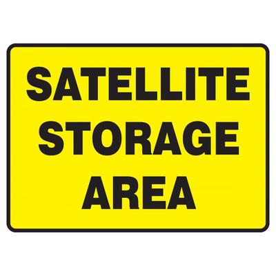 Accuform Signs MCHL594VP OSHA "SATELLITE STORAGE AREA" Sign - 10" x 14", Plastic, Yellow