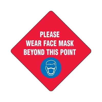 Accuform Signs MFS434 12" "Please Wear a Face Mask" Floor Sign - Laminated Adhesive Vinyl, Red, Laminated Vinyl