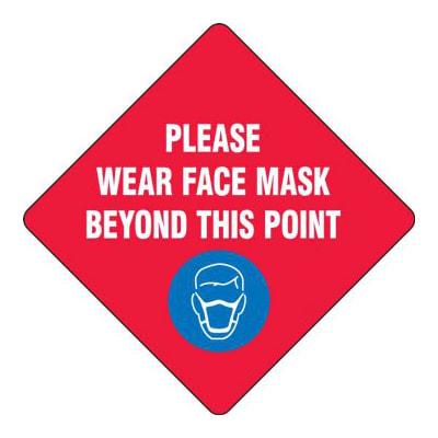 Accuform Signs MFS434 12" "Please Wear a Face Mask" Floor Sign - Laminated Adhesive Vinyl, Red, Laminated Vinyl