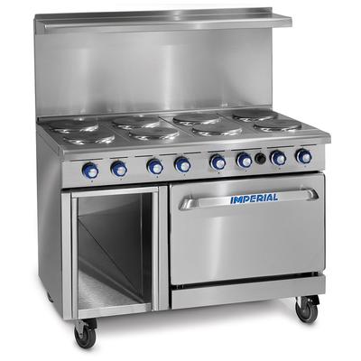 Imperial IR-8-E-XB 48" Pro Series 8 Sealed Element Commercial Electric Range w/ Standard Oven, 208v/1ph, Stainless Steel