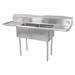 John Boos E2S8-18-12T18 E-Series 72" 2 Compartment Sink w/ 18"L x 18"W Bowl, 12" Deep, Stainless Steel, Freestanding