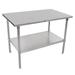 John Boos ST6-3648SSK 48" 16 ga Work Table w/ Undershelf & 300 Series Stainless Flat Top, Stainless Steel Top