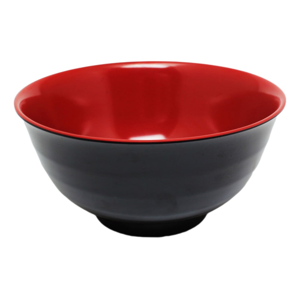Thunder Group 5565JBR 28 oz Round Melamine Donburi/Soba Soup Bowl, Red/Black, 1 Dozen