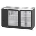 Hoshizaki BB59-G 59 1/2" Bar Refrigerator - 2 Swinging Glass Doors, Black, 115v