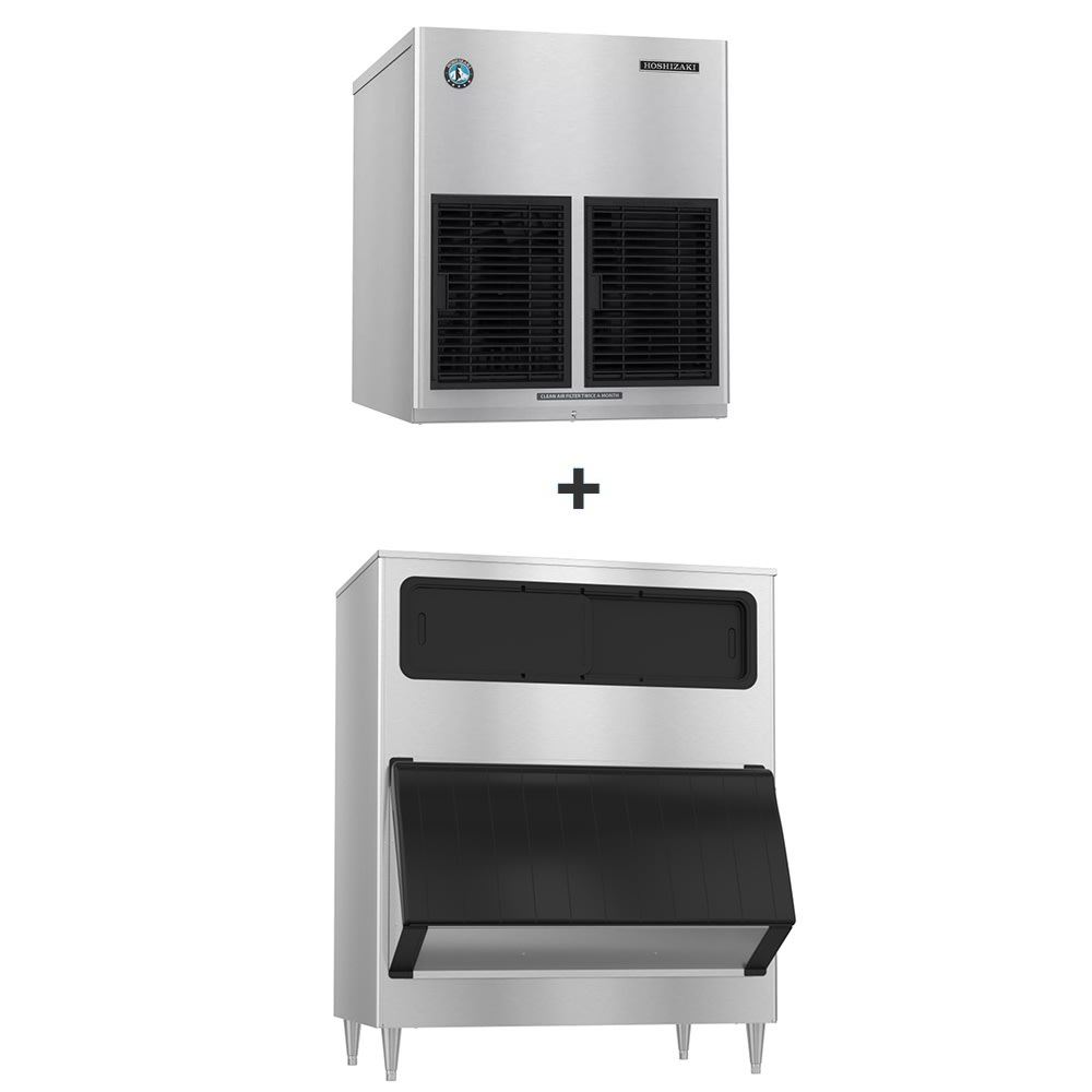 Hoshizaki F-1002MAJ/B-1150SS 980 lb F Series Flake Commercial Ice Machine w/ Bin - 1148 lb Storage, Air Cooled, 115v, Stainless Steel