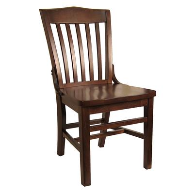 H&D Commercial Seating 8235 Dining Chair w/ Vertical Slat Back - Dark Walnut, Vertical Back, Solid Wood Seat