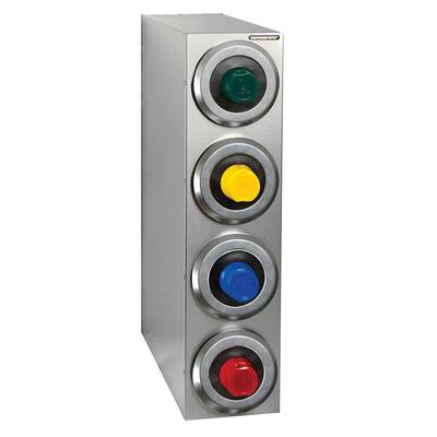 Dispense-Rite SLR-R-4SS Cup Dispenser, Cabinet, 4 Compartment, All Cup Types, Silver