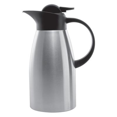 Service Ideas KVP1500 1 1/2 liter Stainless Touch Coffee Server, Brushed Stainless & Black, Silver