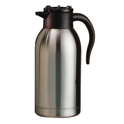 Service Ideas SJB20S SteelVac 2 liter Vacuum Carafe w/ Brew Thru Lid & Stainless Liner - Brushed Stainless, Silver