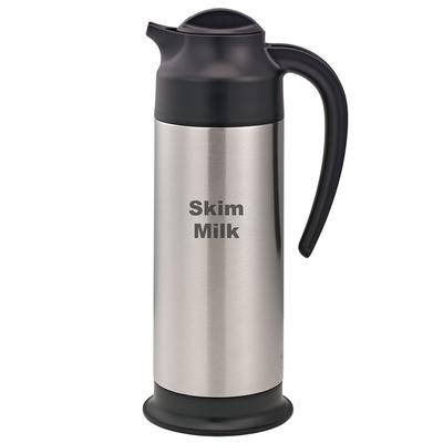 Service Ideas SSN100SMET SteelVac 1 liter Vacuum Carafe w/ Screw On Lid & Stainless Liner - Brushed Stainless, Silver