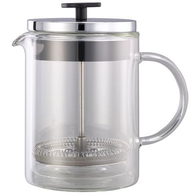 Service Ideas T499SR 20 oz French Press - Glass Liner, Chrome Lid, Silver