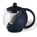 Service Ideas TB600CC 3/5 liter Tea Press w/ Removable Tea Basket, Glass Liner, Black