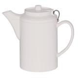 Service Ideas TST612WH 16 oz Dripless Teapot w/ Tether, Baffled Spout, Stoneware & White