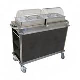 Cadco CBC-HH-L3-4 MobileServ 55 1/2" Hot Food Table w/ (2) Wells & Enclosed Base, 120v, Gray