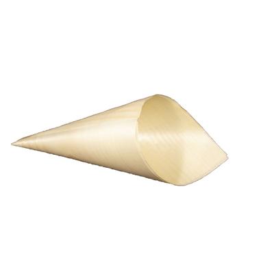 VerTerra VT-CN-05 5" Disposable Wooden Serving Cone, Beige