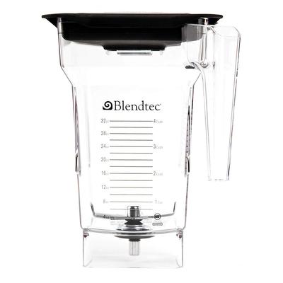 Blendtec 40-712-02 75 oz FourSide Jar w/ Black Soft Lid & 3" Wingtip Blade - Tritan, Clear