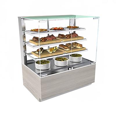 Structural Concepts NR3655HSV 35 3/4" Full Service Freestanding Heated Display Case - 4 Levels, 208-240v/1ph, Black
